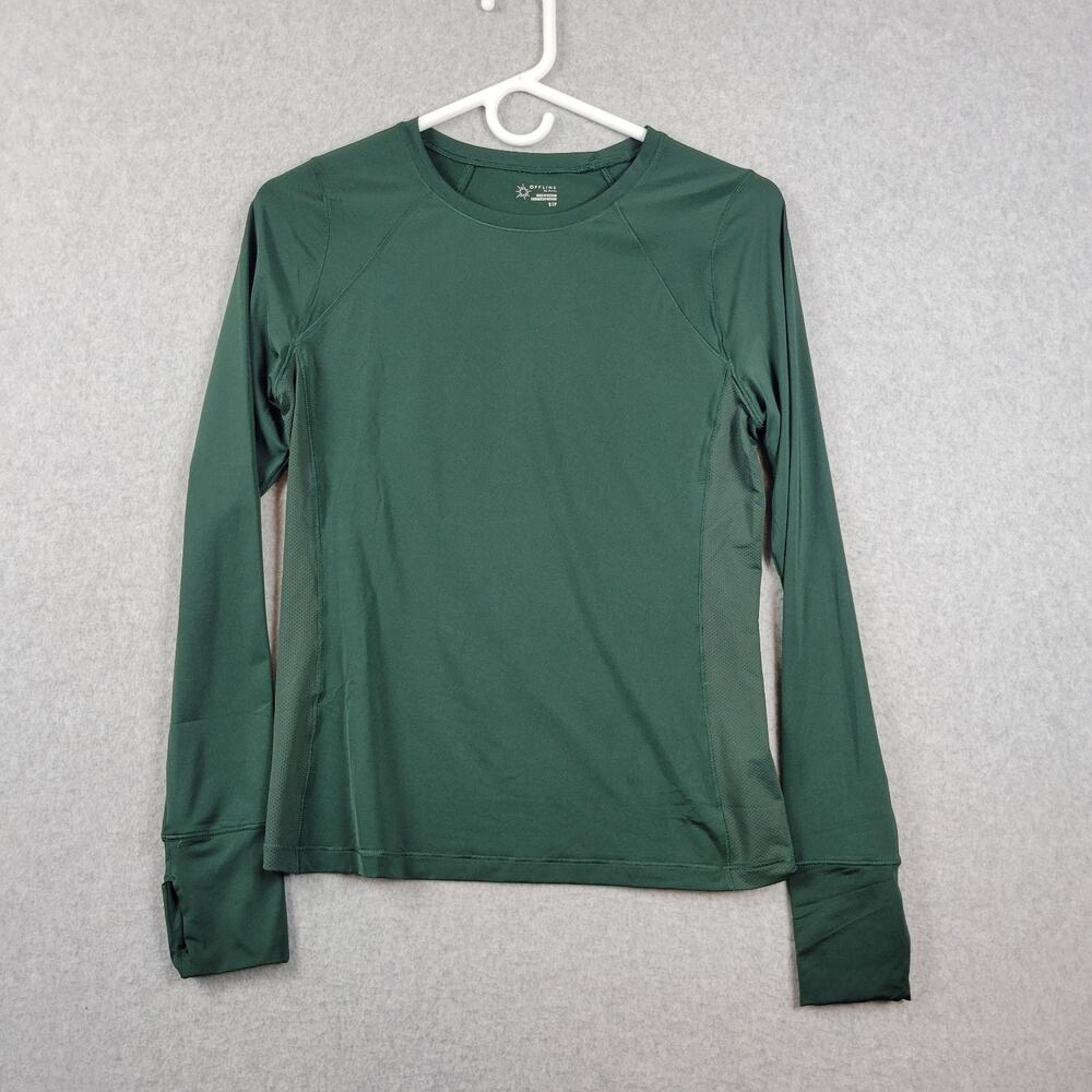 Offline By Aerie Green LS Thumbhole Athletic T Shirt Women's Small Stretch